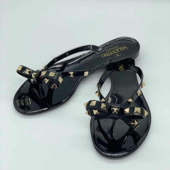Valentino Shoes - VALENTINO GARAVANI Rockstud Jelly Thong Sandal
